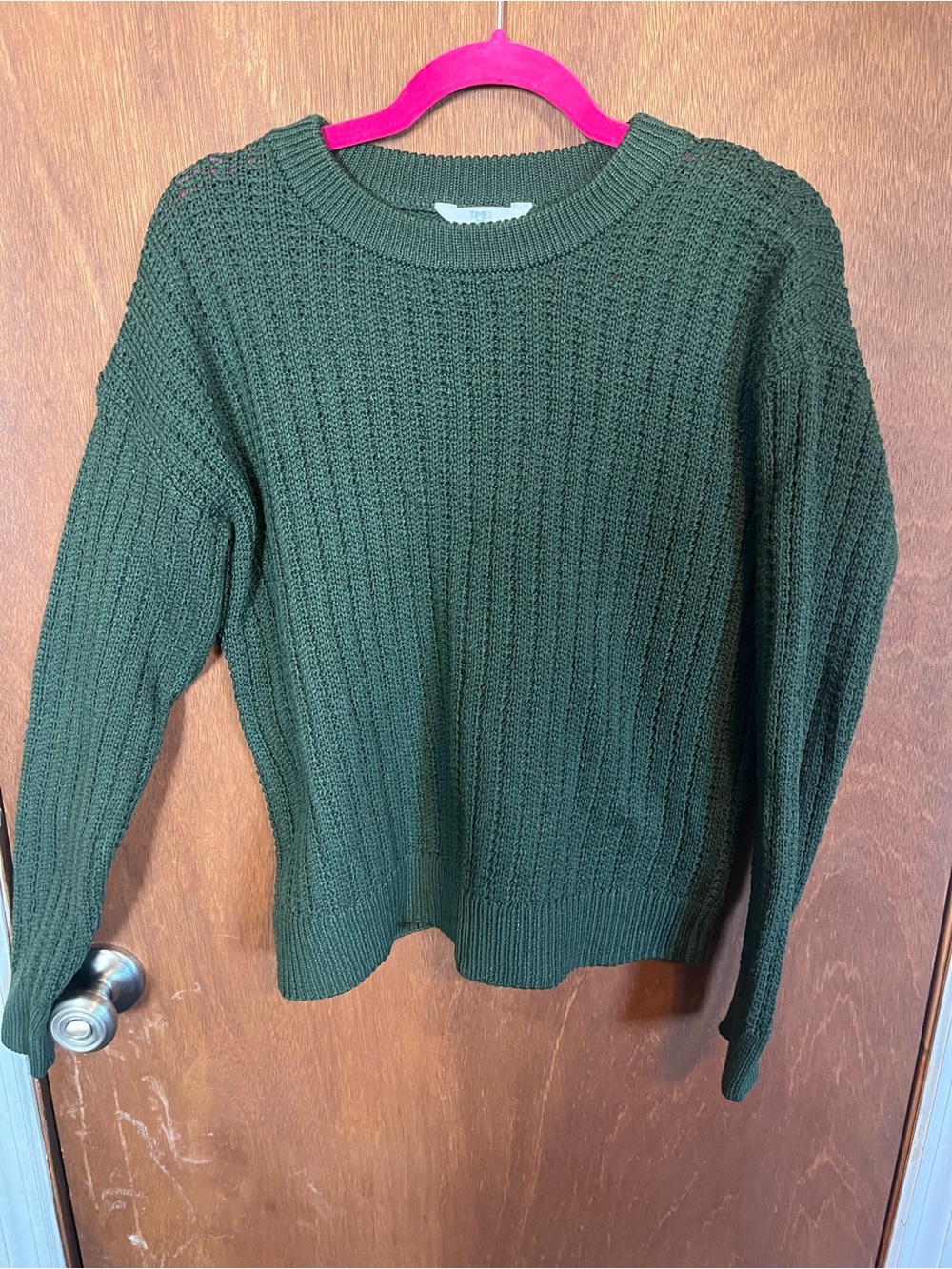 Time and Tru Dark Green Ribbed Knit Sweater